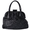 CHANEL Wild Stitch Expandable Frame Tote Bag Black Leather